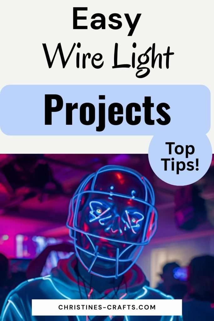 EL wire Pinterest Pin  showing a person in a mask lit using EL Wire