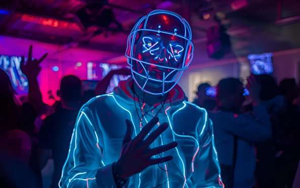 El Wire on clothing lit