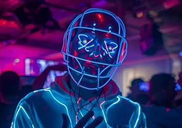 El Wire on clothing mask