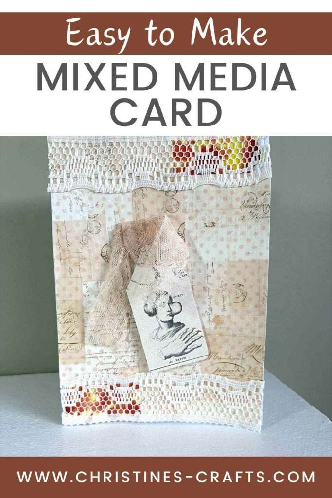 Lace and Tag Card Pinterest Pin showing card .