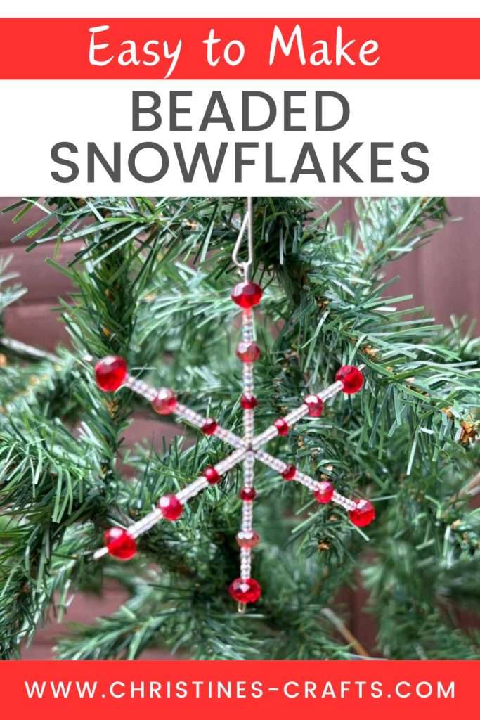 beaded snowflakes Pinterest pin
