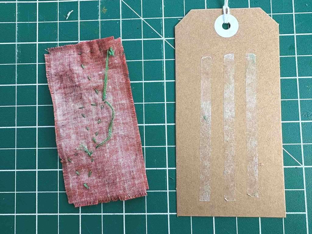 gluing fabric to tag