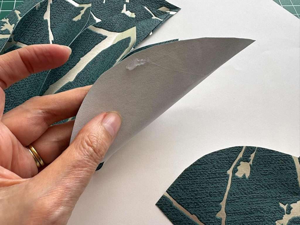 gluing petals together for wallpaper flowers