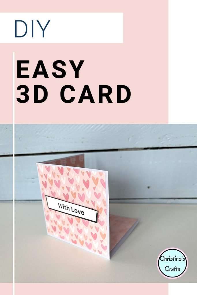 Pink 3d pop up card Pinterest pin