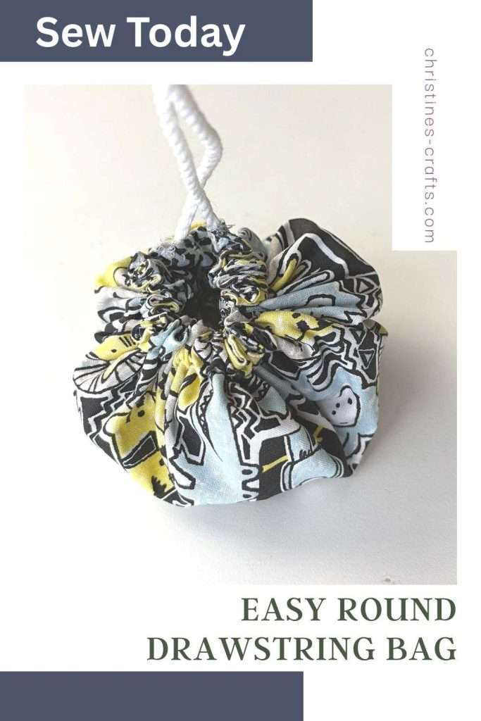 round drawstring bag Pinterest pin