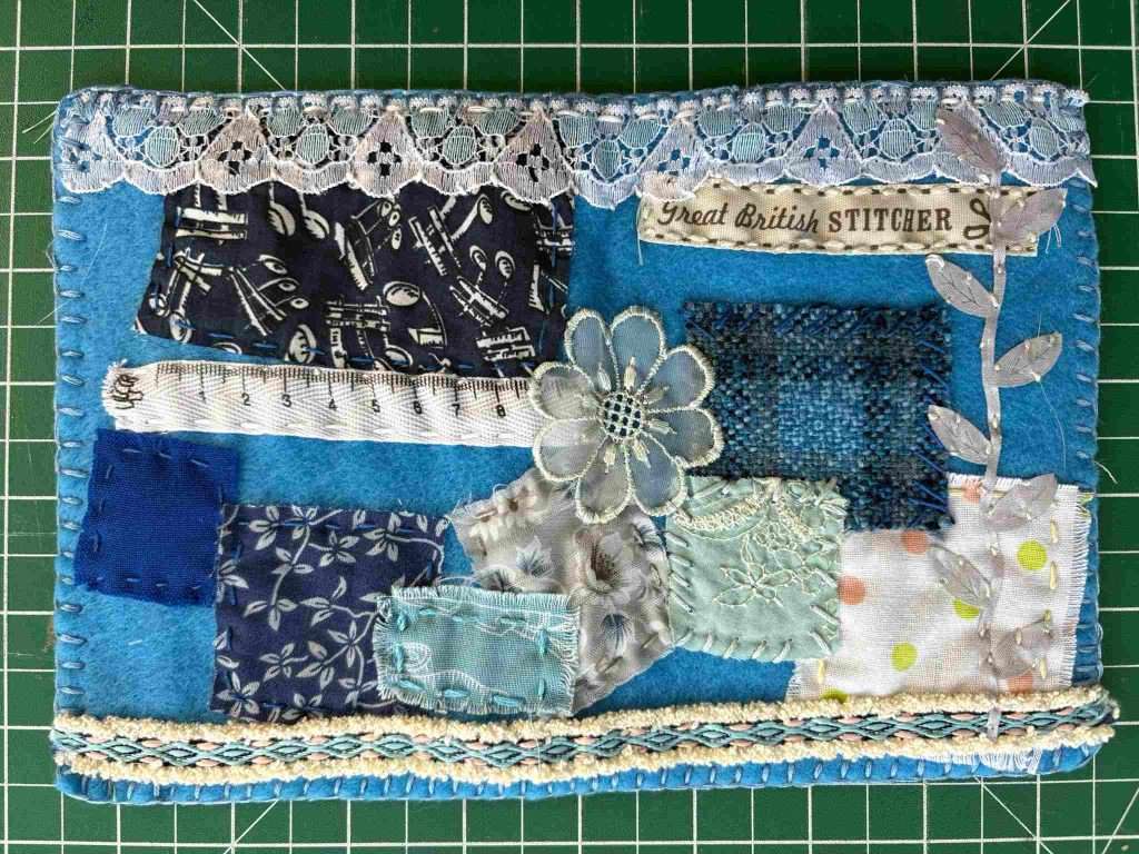 fabric book cover sewn