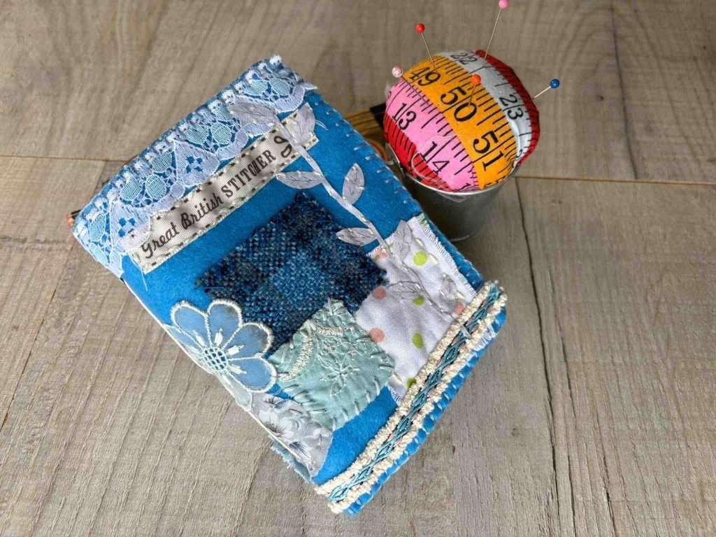 scrappy fabric book and pincushion