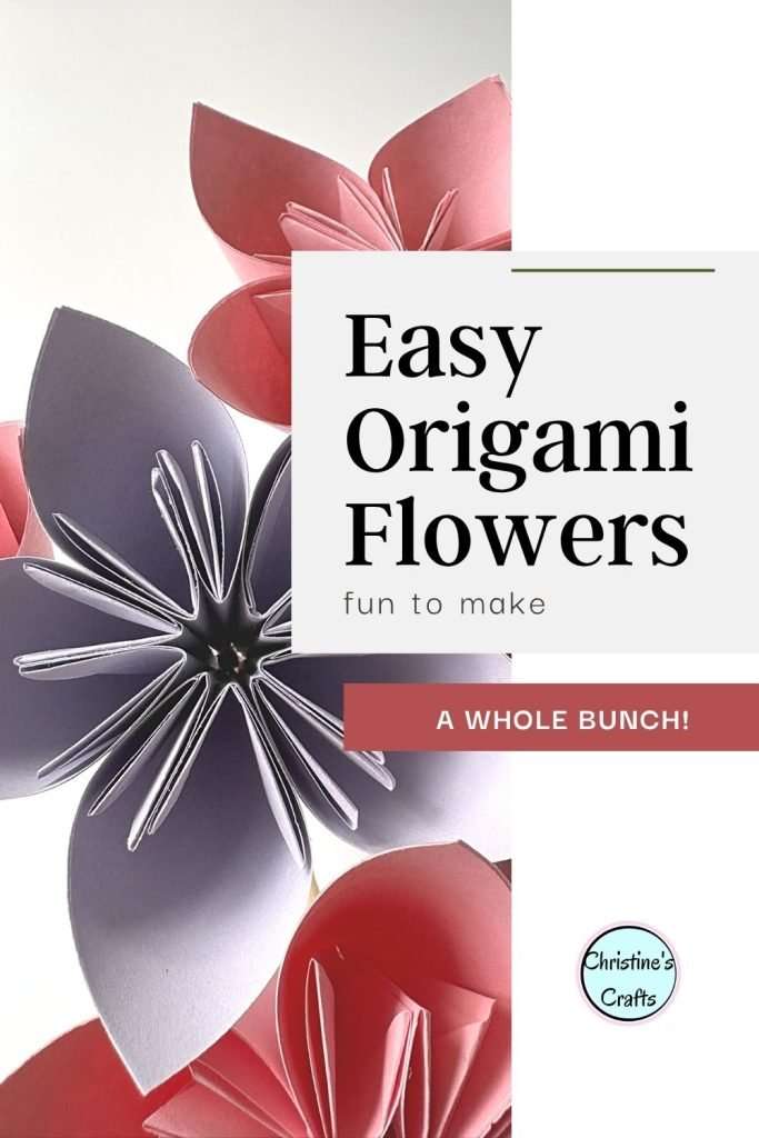 Easy Origami paper Flowers Pinterest Pin