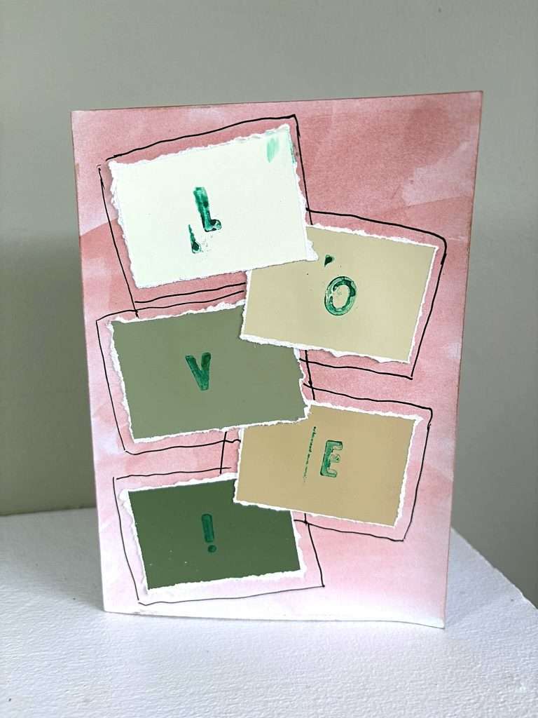 paint sample mixed media card