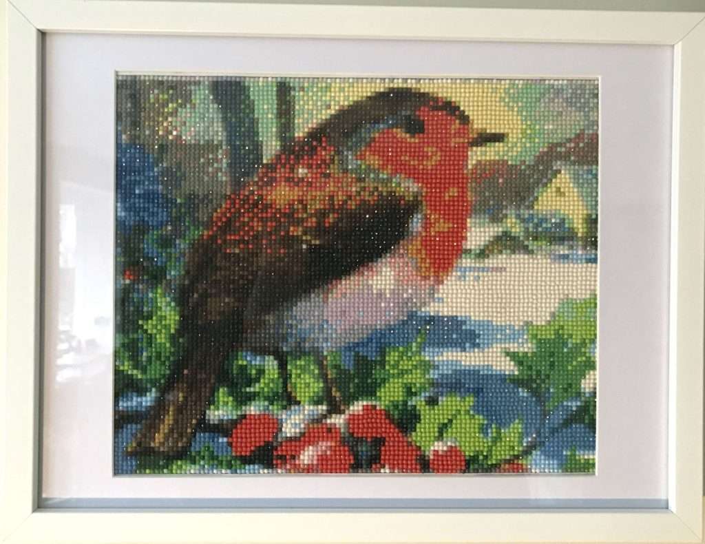 diamond painting - robin framed
