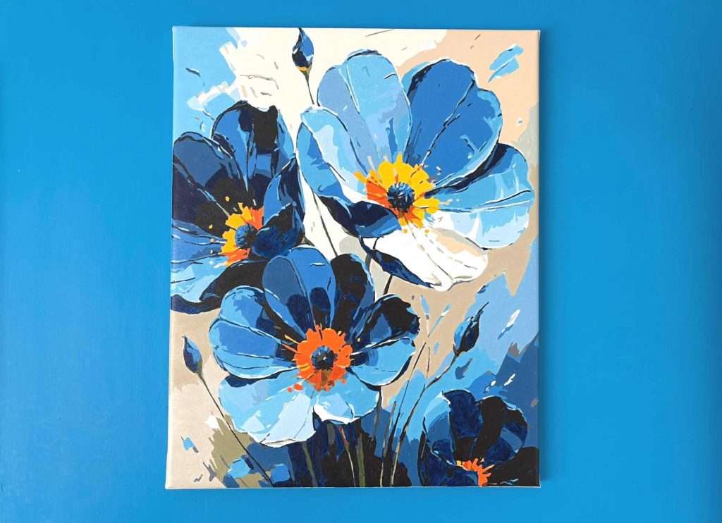 davincified painting by numbers kit - blue poppies
