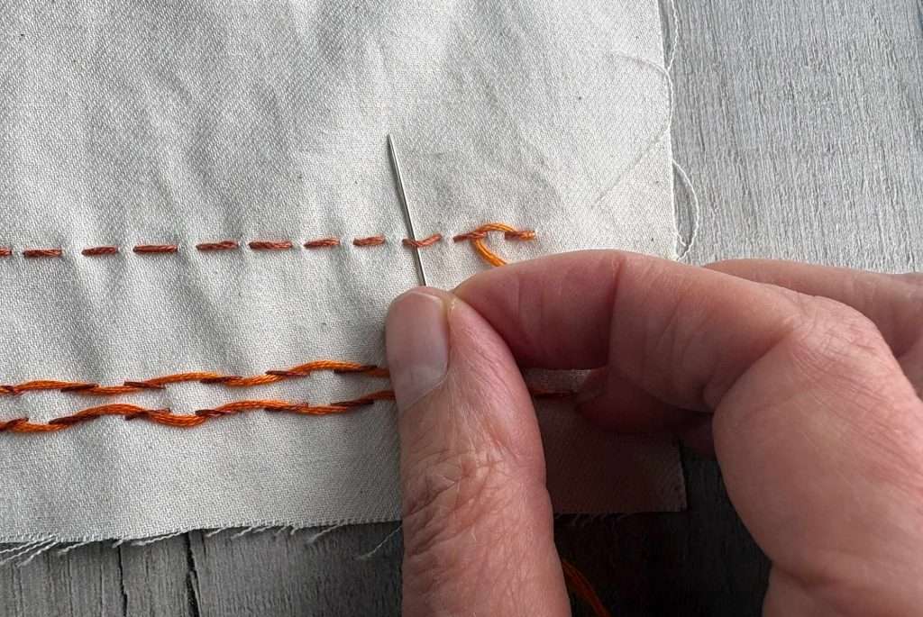 doing whipped running stitch