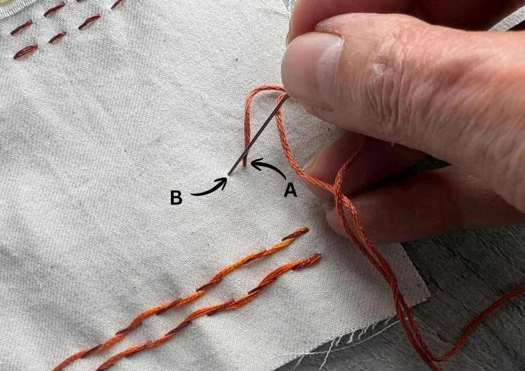 running stitch start