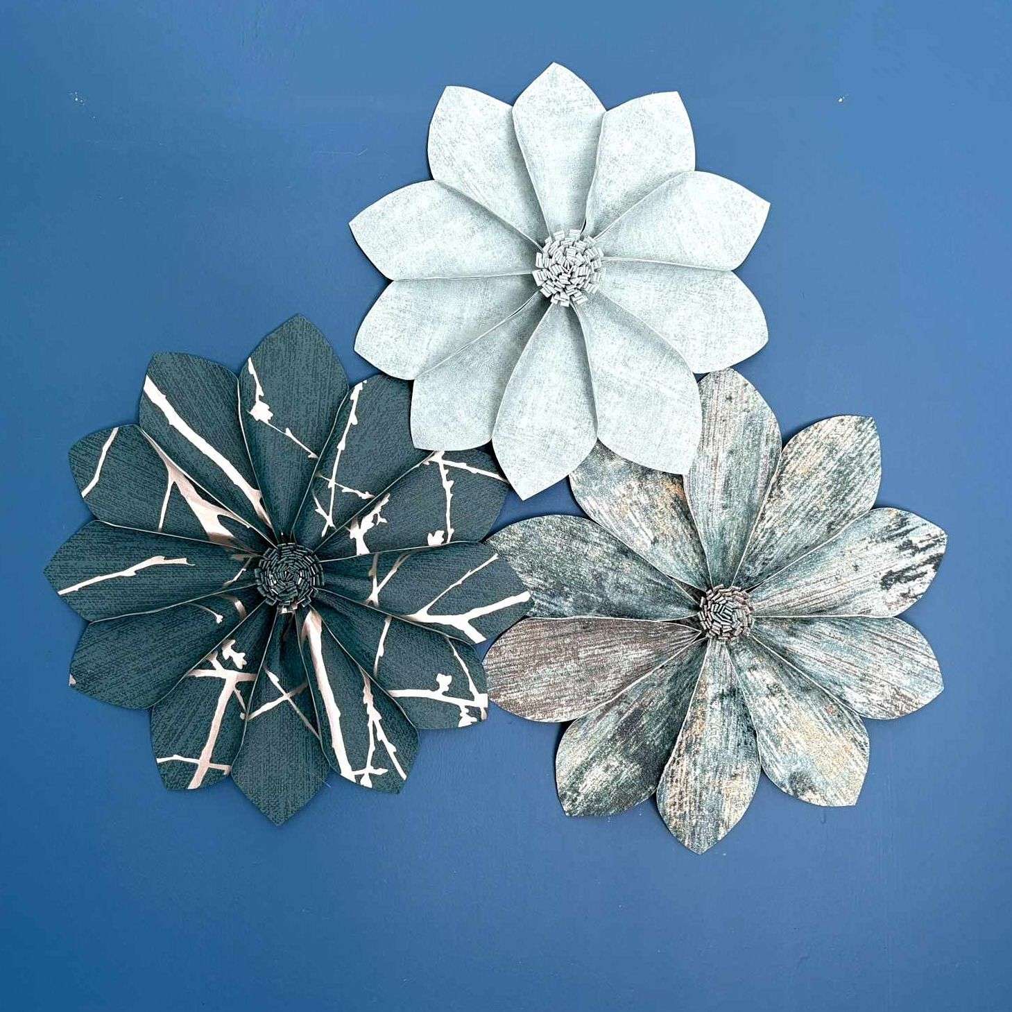 DIY & Home Decor header image 3 blue wall paper flowers