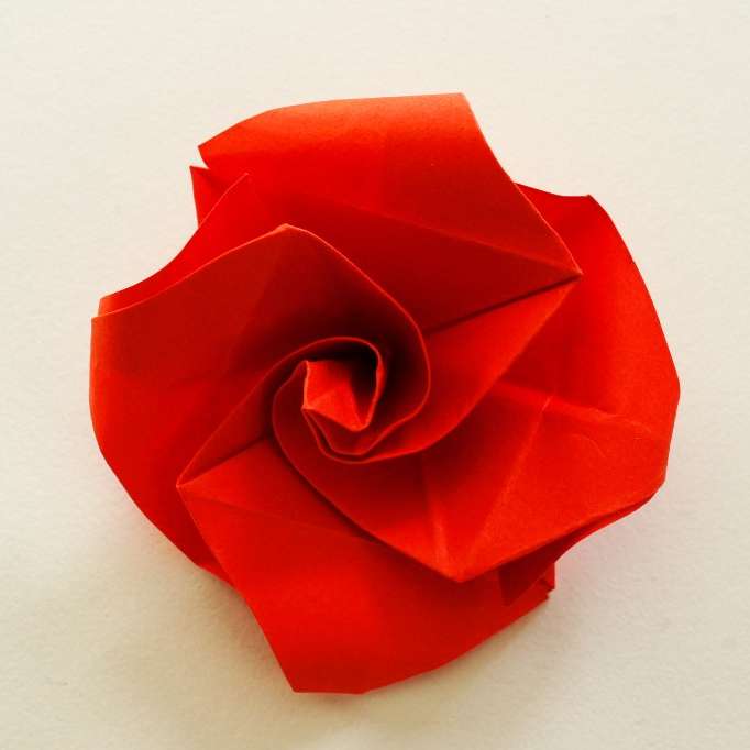 red origami rose