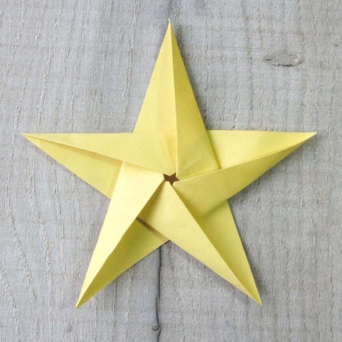 yellow origami star 
