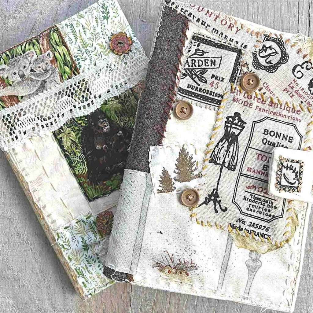 slow stitching guide square header showing 2 slow stitched book covers