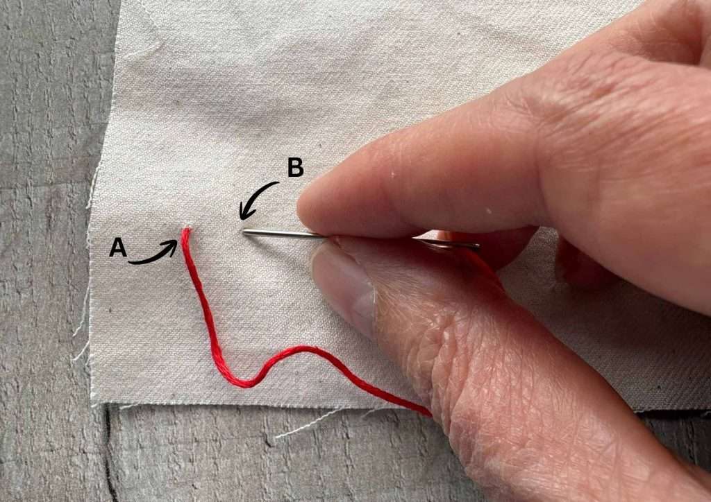 stem stitch starting