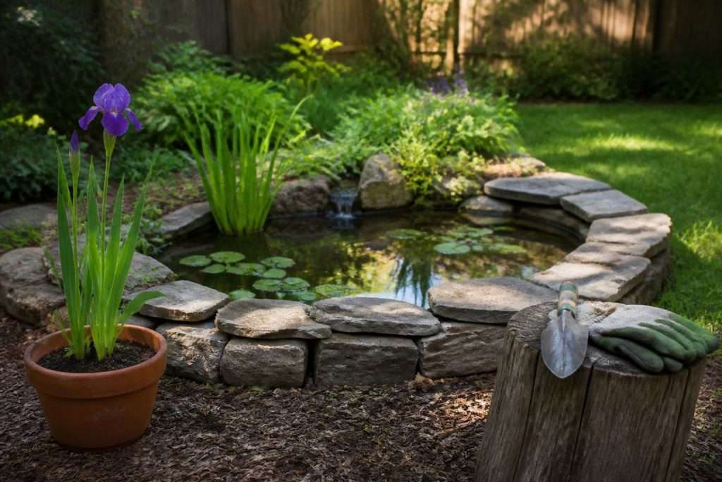 stone edged pond