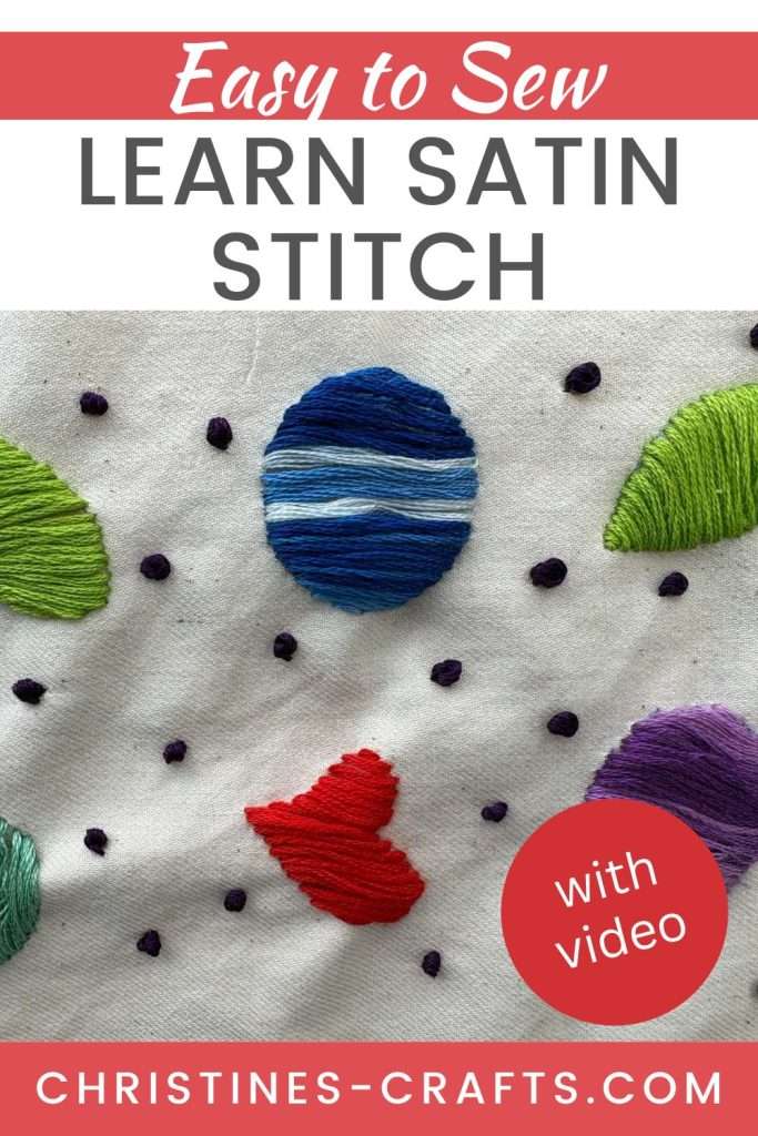 Pinterest pin showing satin stitch