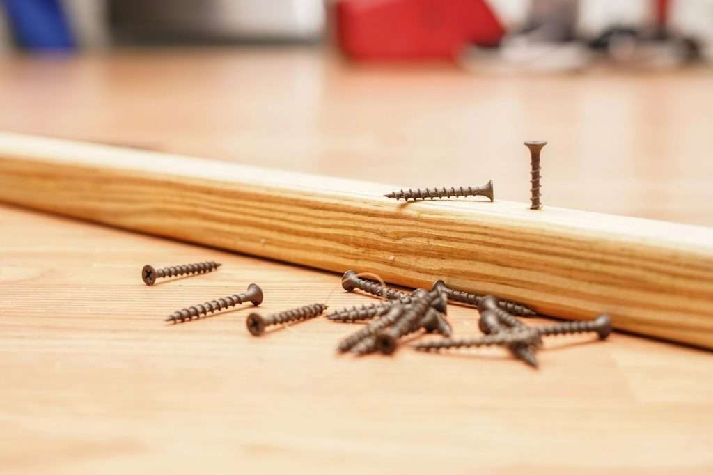 screws with one in a piece of wood