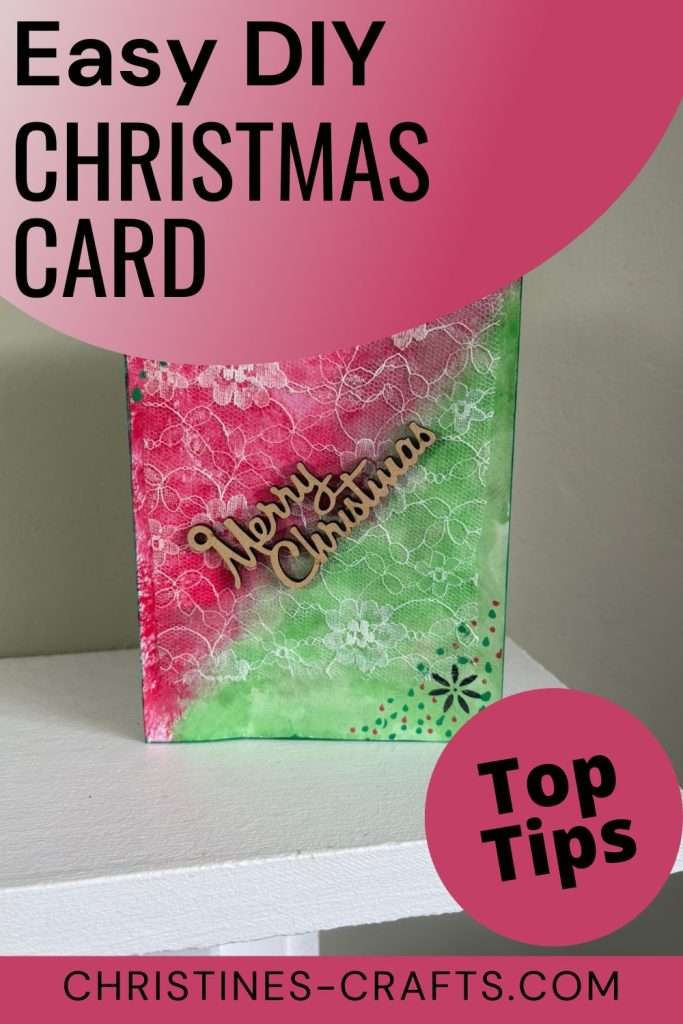 red and green Christmas card Pinterest pin