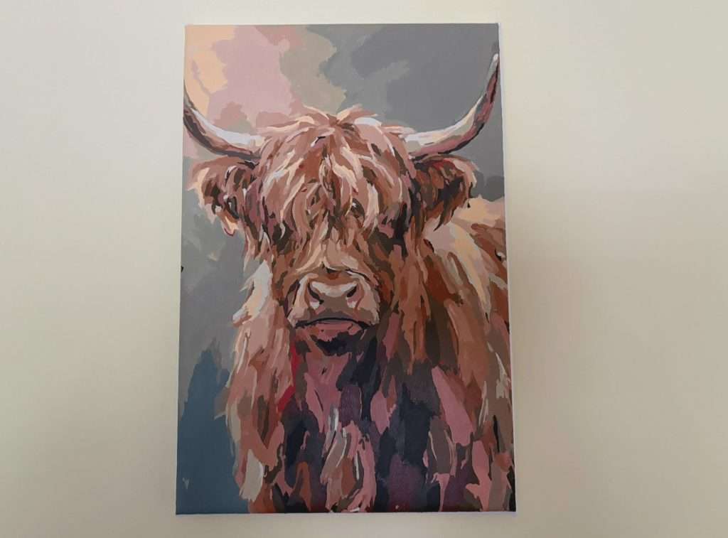 Paint a Moment Highland Cow on wall